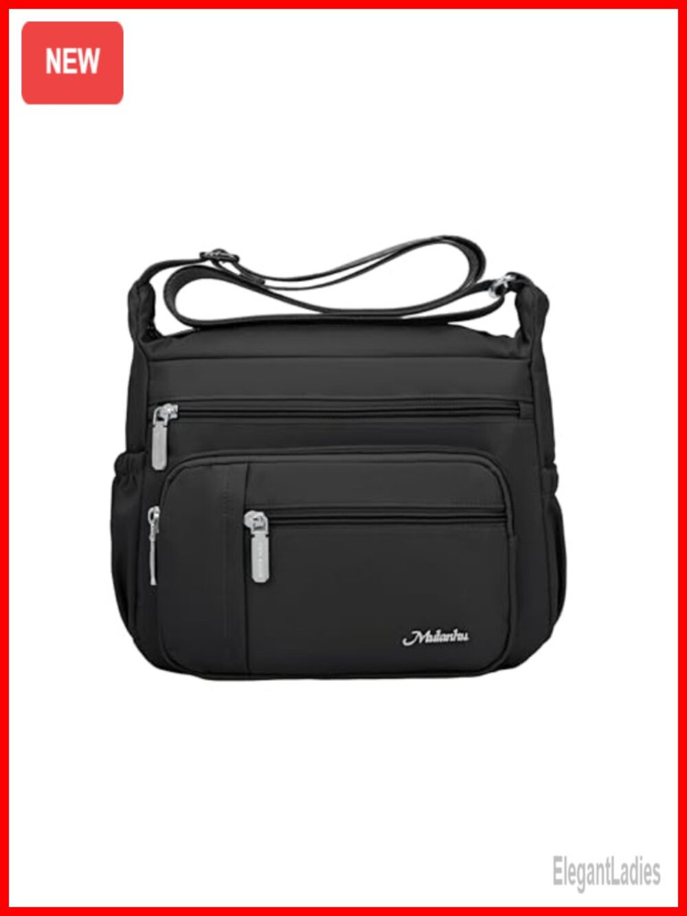 Nylon Waterproof Crossbody Bag Adjustable Strap Roomy Multiple Pockets Womens